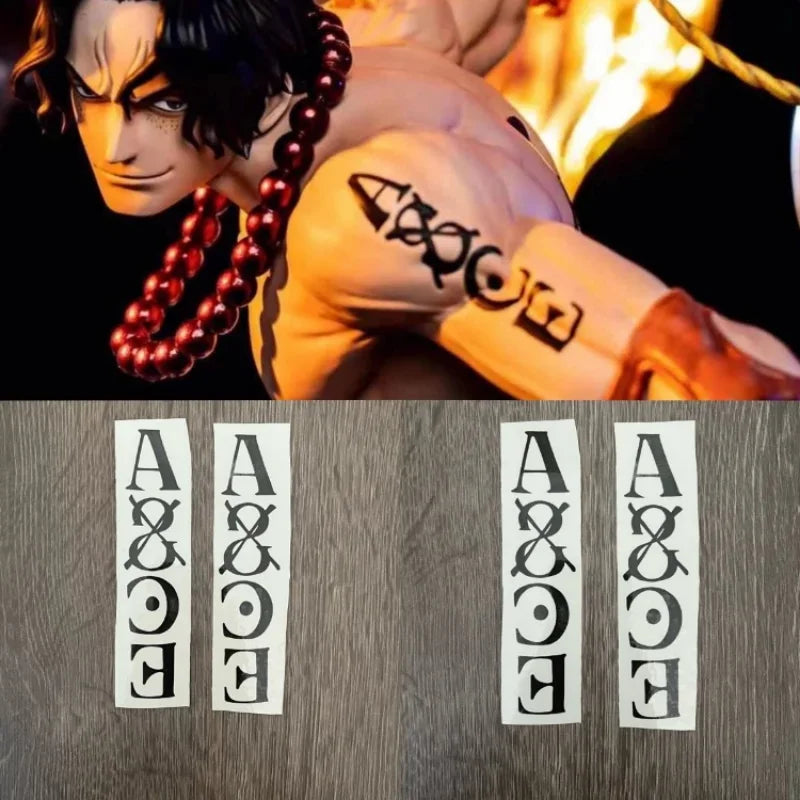 One Piece Portgas·D·Ace Tattoo Sticker/ Trafalgar D. Water Law